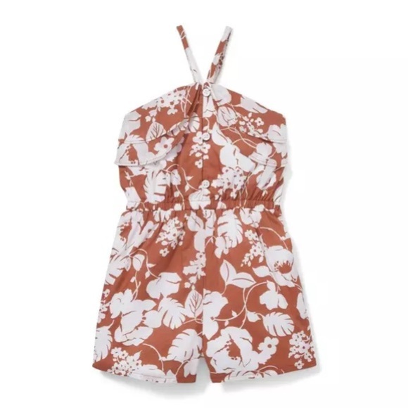 Janie & Jack Tuscan Red Floral Romper - Picture 1 of 4